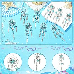 16Pcs 8 Styles Alloy & Synthetic Turquoise Pendants&nbsp;PALLOY-CJ00194