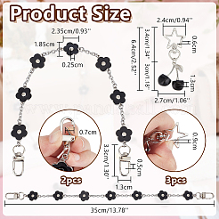 2Pcs Flower Alloy Enamel Bag Decorative Chains&nbsp;PURS-PH0001-29