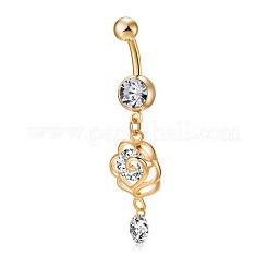 Brass Cubic Zirconia Navel Ring&nbsp;AJEW-EE0004-15
