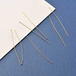 真鍮製平頭ピン  長持ちメッキ  18KGP本金メッキ  65x0.7mm  ヘッド：2mm&nbsp;KK-F824-114G-G