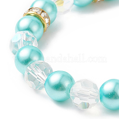 Alloy Enamel Shell Charms Stretch Bracelet&nbsp;BJEW-JB09942