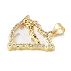 Rack Plating Brass Micro Pave Cubic Zirconia Pendants&nbsp;KK-K293-26G