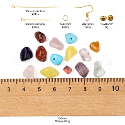 DIY Mixed Stone Chip Beads Earrings Making Kit&nbsp;DIY-FS0002-38