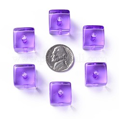 透明なアクリルビーズ  正方形  ミックスカラー  16.5x16x16mm  穴：3mm  約116個/500g&nbsp;MACR-S374-14-B