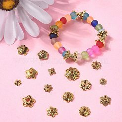 150Pcs 15 Style Tibetan Style Alloy Flower Bead Caps&nbsp;TIBE-YW0001-56