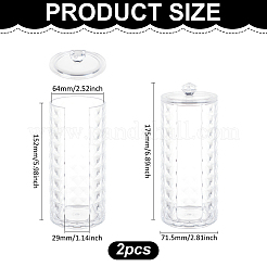 蓋付きコラムプラスチックビーズ収納ボックス  透明  7.15x17.5cm  内径：6.4のCM&nbsp;CON-WH0085-95