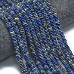 艶消し天然ラピスラズリビーズ連売り  ロンデル  6x2mm  穴：0.7mm  約150~160個/連  14.57~14.96''（37~38センチメートル）&nbsp;G-K389-C09-01