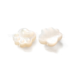 ナチュラルホワイトシェルビーズ  足跡  乳白色  12x12x4mm  穴：0.9mm&nbsp;BSHE-Z008-05