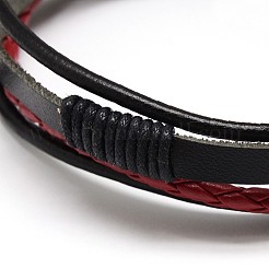 Trendy Unisex Casual Style Multi-Strand Wax and Leather Cord Bracelets&nbsp;BJEW-L295-M