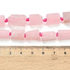天然石ローズクォーツビーズ連売り  ナゲット  11.5~14.5x9~11.5x8~10.5mm  穴：1.2mm  約25~29個/連  16.73~17.01インチ（42.5~43.2cm）&nbsp;G-C289-A03-01