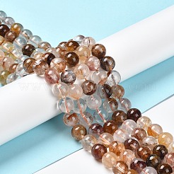 Natural Yellow Hematoid Quartz/Golden Healer Quartz Beads Strands&nbsp;G-P497-02C-02
