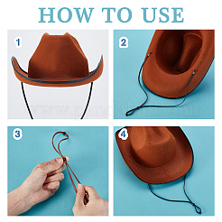 16Pcs 4 Colors Adjustable PU Leather Anti-skidding Flat  Strap for Hat&nbsp;DIY-GA0008-74