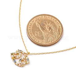スターリングシルバーのカラフルなキュービックジルコニアの星座ペンダントアズキチェーンネックレス女性用925個  18KGP本金メッキ  蟹座  13.74インチ（34.9cm）  ペンダント：10.5~17x8.5~15 mm&nbsp;STER-R009-01G-02