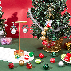 クリスマステーマのDIYジュエリー製作キット  アクリルと樹脂のラインストーンビーズを含む  ラウンド  ミックスカラー  19~20x18~20mm  穴：1.8~3mm  4個/スタイル&nbsp;DIY-SC0026-03
