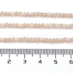 ジェイド風ガラスビーズ連売り  半分ABカラーメッキ  多面カット  艶消し  ロンデル  小麦  2.9~3.3x2mm  穴：0.7mm  約135~140個/連  32~34cm&nbsp;EGLA-A034-T2mm-MB20