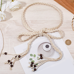 1Pc Ethnic Style Cotton Cord Braided Rope Tie Belts&nbsp;AJEW-CP0010-71B