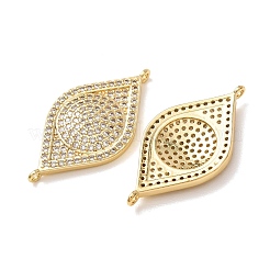 Brass Micro Pave Clear Cubic Zirconia Connector Charms&nbsp;CU-CBA4579-03G-C