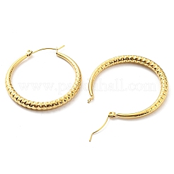 304 Stainless Steel Grooved Hoop Earrings&nbsp;EJEW-B023-18G