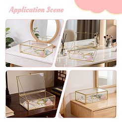 Transparent Glass Jewelry Organizer Display Cases with Metal Frame&nbsp;AJEW-WH0410-465A-1