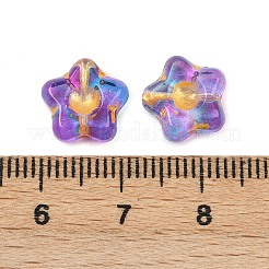 Electroplate and Golden Metal Enlaced Glass Beads&nbsp;EGLA-T029-02G