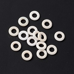 天然ホワイトアゲートビーズ  ディスク/ドーナツ  8x1.5mm  穴：4mm&nbsp;G-C247-06B