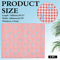 蝶結びとタータン柄のコットン生地  服飾材料  DIYの工芸品について  レッド  1000x1600x0.2mm&nbsp;DIY-WH0890-31A