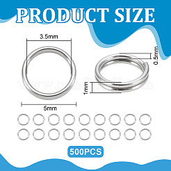 500Pcs Non-Tarnish 304 Stainless Steel Split Rings&nbsp;STAS-UN0065-26P-01