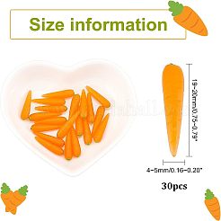 PVCニンジン30個  模造食品  食べ物を再生する  ドールハウスアクセサリー用  小道具の装飾のふりをする  ダークオレンジ  19~20x4~5mm&nbsp;AJEW-OC0003-14