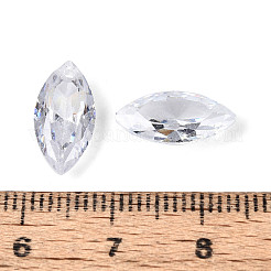 馬の目キュービックジルコニアチャーム  多面カット  透明  14x7x4mm  穴：1mm&nbsp;ZIRC-ZX004-06B-02