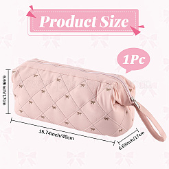 綿布製ヘアドライヤー収納ジッパーバッグ  ちょう結びの長方形  ピンク  40x17x17cm&nbsp;AJEW-WH20054-331A