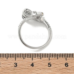 Brass Micro Pave Cubic Zirconia Cuff Open Rings&nbsp;RJEW-C163-17P