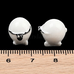樹脂製の羊のミニチュアフィギュア  ホームオフィスのデスクトップ装飾用  ホワイト  10x12.5x12mm&nbsp;RE-CBA17C4-18