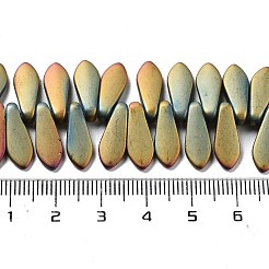 電気メッキガラスビーズセット  ティアドロップ  虹メッキ  16x6x3mm  穴：0.8mm  約200個/連  24.80''（63センチメートル）&nbsp;EGLA-P057-03A-FP01