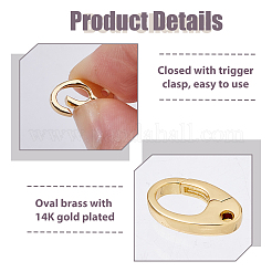 4Pcs Brass Spring Gate Rings&nbsp;KK-HS0001-91G