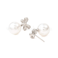Bowknot Brass Micro Pave Cubic Zirconia Stud Earrings&nbsp;EJEW-L270-010P