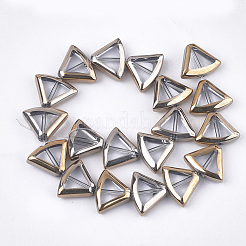 電気メッキガラスビーズセット  エッジメッキ  ファン  透明  12x15.5~16x4.5mm  穴：1mm  約20個/連  9.4インチ&nbsp;EGLA-S188-05G