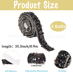 Resin Rhinestone Crystals Beaded Trim&nbsp;DIY-WH20050-05G