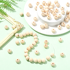 Natural Unfinished Wood Beads&nbsp;WOOD-SP0001-62C