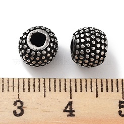304ステンレススチールビーズ  ラウンド  アンティークシルバー  8x6.5mm  穴：2.5mm&nbsp;STAS-M057-20AS