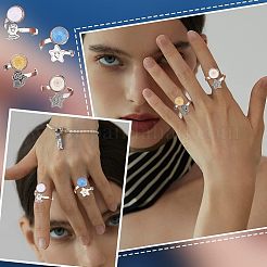 DIY Flat Round Blank Dome Cuff Ring Making Kit&nbsp;STAS-UN0039-46