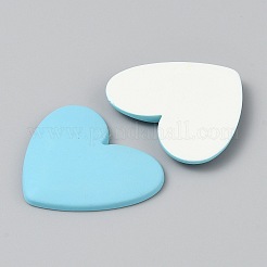 オペーク樹脂カボション  ハート  ライトスカイブルー  32.5x36.5x4.5mm&nbsp;RESI-WH0041-03F
