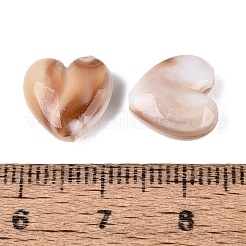ツートンカラーの不透明なプラスチックビーズ  ハート  ペルー  11x11x5mm  穴：1.6~1.8mm  約1562個/500g&nbsp;KY-N025-54