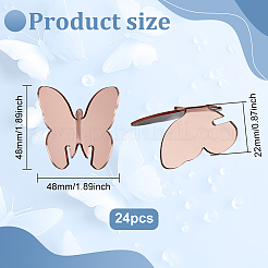 アクリルワイングラスチャーム24個。  ゴブレットマーカー  蝶  ピンク  48x48x22mm&nbsp;AJEW-FG0003-46A