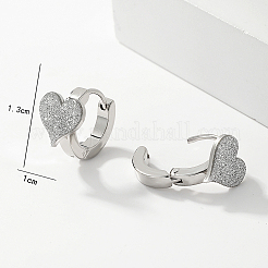 変色しないファッショナブルなクラシックハート201ステンレススチールフープピアス（女性用）  ステンレス鋼色&nbsp;IK8594