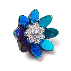 樹脂チャーム  花  合金の雌しべ付き  プラチナ  9x7mm  穴：1.6mm&nbsp;PALLOY-JF03254-01