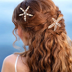 6Pcs 6 Styles Starfish Rhinestone Alligator Hair Clips&nbsp;PHAR-PH0001-18