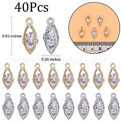 40Pcs 2 Colors Alloy Cubic Zirconia Pendants&nbsp;JX645A