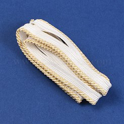 ポリエステル繊維生地  金色の糸で  カーテンDIYクラフトソーイングアクセサリー用  ホワイト  11x2.5mm  試合50ヤード/カード&nbsp;DIY-WH0304-249A