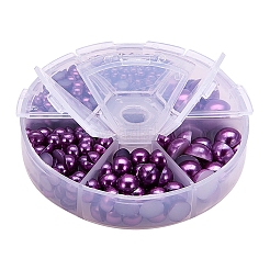 Medium Orchid Imitation Pearl Beads Assorted Mixed Sizes 4-12mm Flat Back Pearl Cabochons&nbsp;SACR-PH0001-47