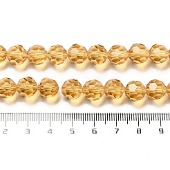 透明ガラスビーズ  ファセット（32ファセット）  ラウンド  砂茶色  10mm  穴：1.8mm  約66~68個/連  24.02~24.13インチ（61~61.3cm）&nbsp;X-EGLA-A035-T10mm-D17